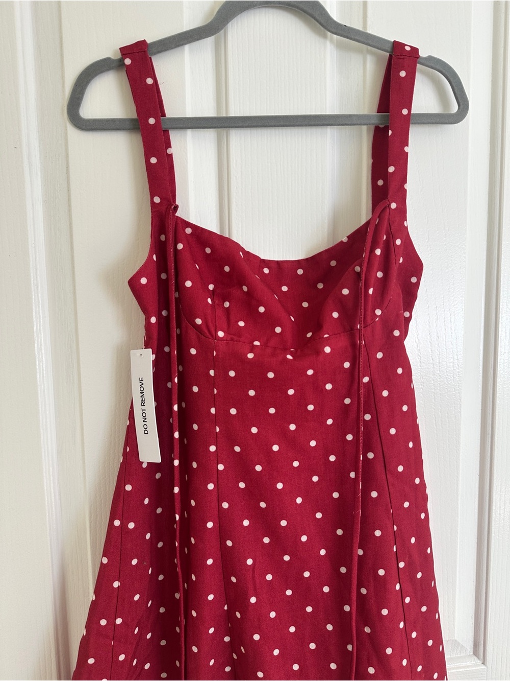 Princess Polly Burgundy Polka Dot Square-Neck Mini Dress - Picture 2 of 3